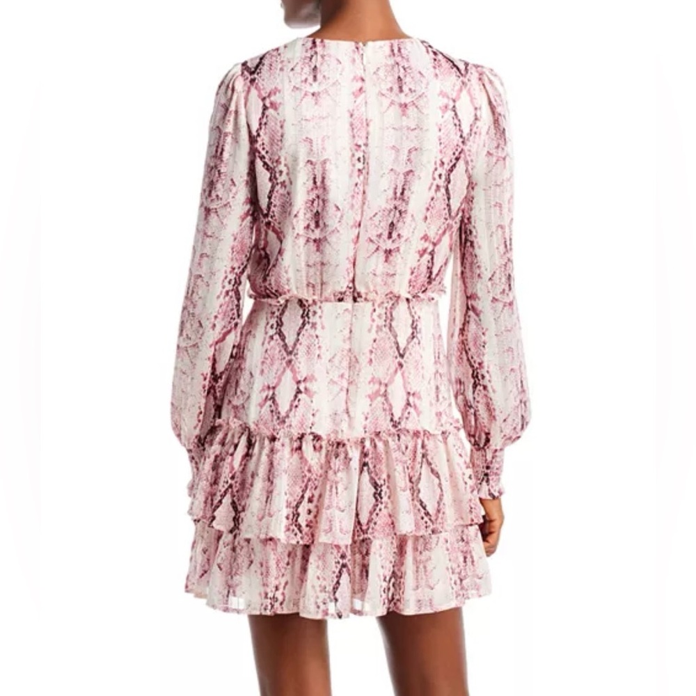🤎 AQUA Snake Print Metallic Mini Dress – Bloomingdale’s Exclusive – Size M ✨ - Picture 2 of 8